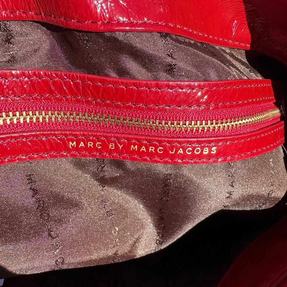 Marc by Marc Jacobs Red Leather Hobo Bag with Gold Hardware